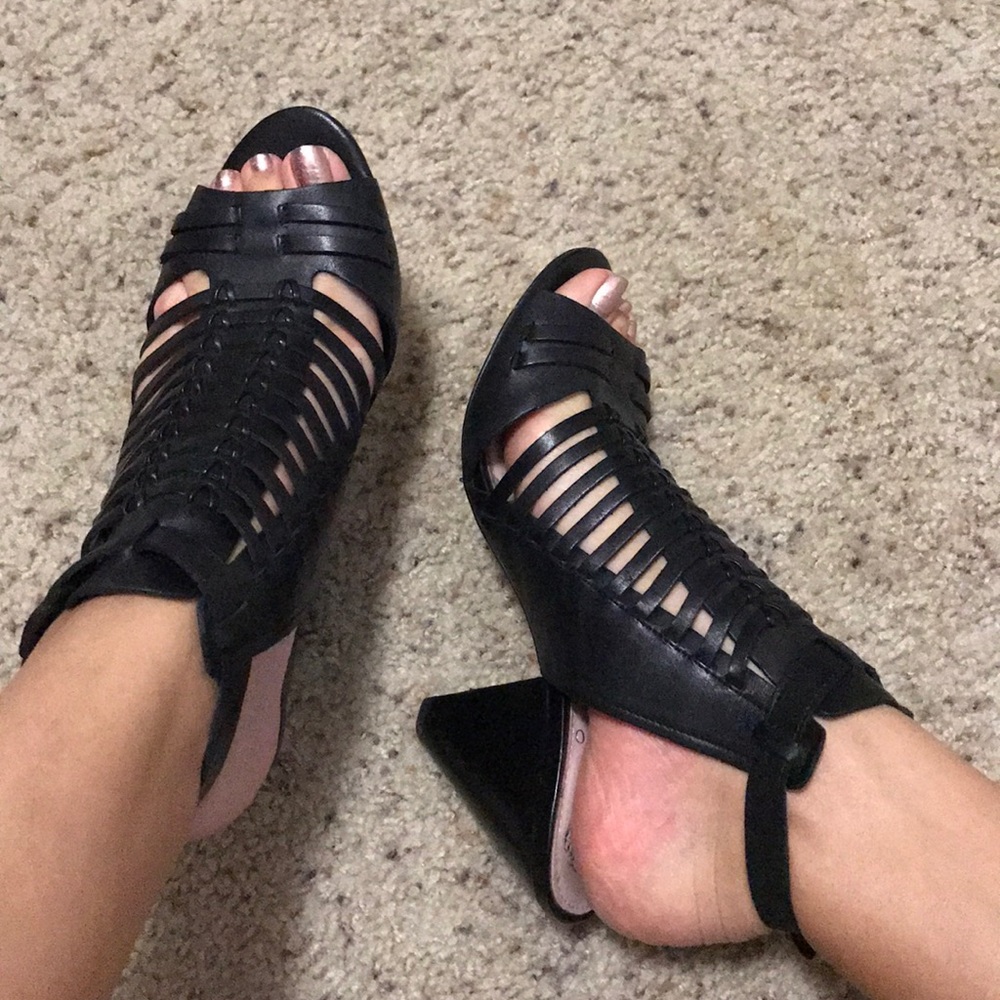 Vince Camuto Leather Caged Sandals